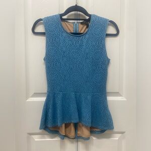 BCBGMaxAzria Lyna Sleeveless Peplum Top Size S